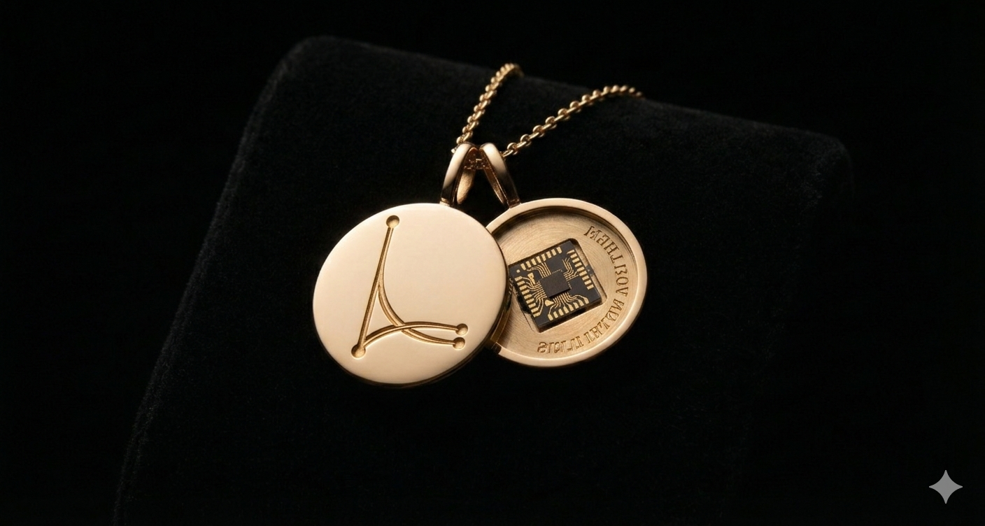 Bling necklace showing hidden technology